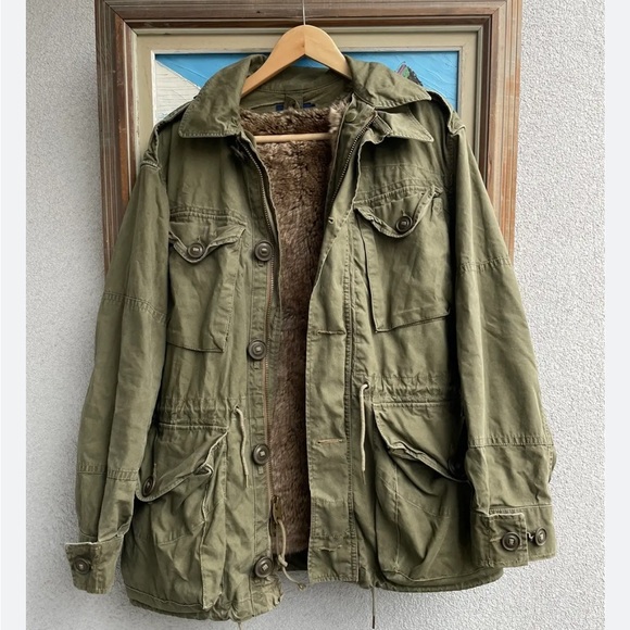 Polo Ralph Lauren Garment Olive Parka Jacket Travis Style Size M - Picture 1 of 9